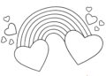 Rainbow Coloring Pages with Love
