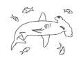 Shark Coloring Pages of Hammerhead Shark