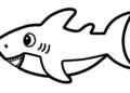 Simple Baby Shark Coloring Pages