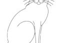 Simple Cat Coloring Pages For Kids