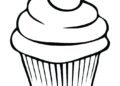 Simple Food Coloring Pages of Cupcake