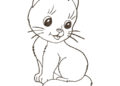 Simple Kitten Coloring Pages