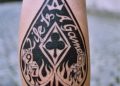 Ace of Spades Tattoo Black on Leg