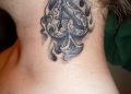 Ace of Spades Tattoo on Neck For Girl