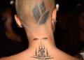Amber Rose Tattoo on Neck and Head