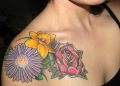 Aster Flower Tattoo For Girl