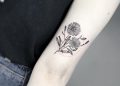 Aster Flower Tattoo on Arm
