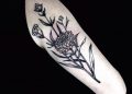 Aster Flower Tattoo on Upper Hand