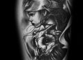 Athena Tattoo with Owl For Men