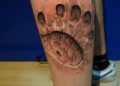 Awesome 3D Wolverine Tattoo Claws on Leg
