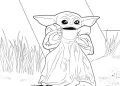 Baby Yoda Coloring Page For Kid