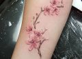 Beautiful Cherry Blossom Tattoo Design on Hand