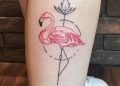 Beautiful Flamingo Tattoo Design For Girl on Leg