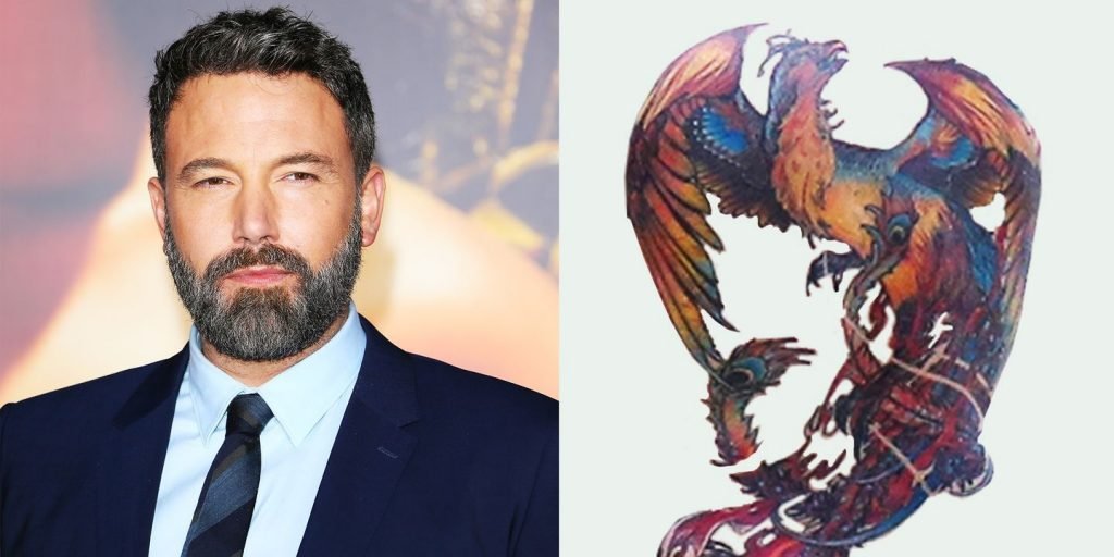 Ben Affleck Phoenix Tattoo on Back - Visual Arts Ideas