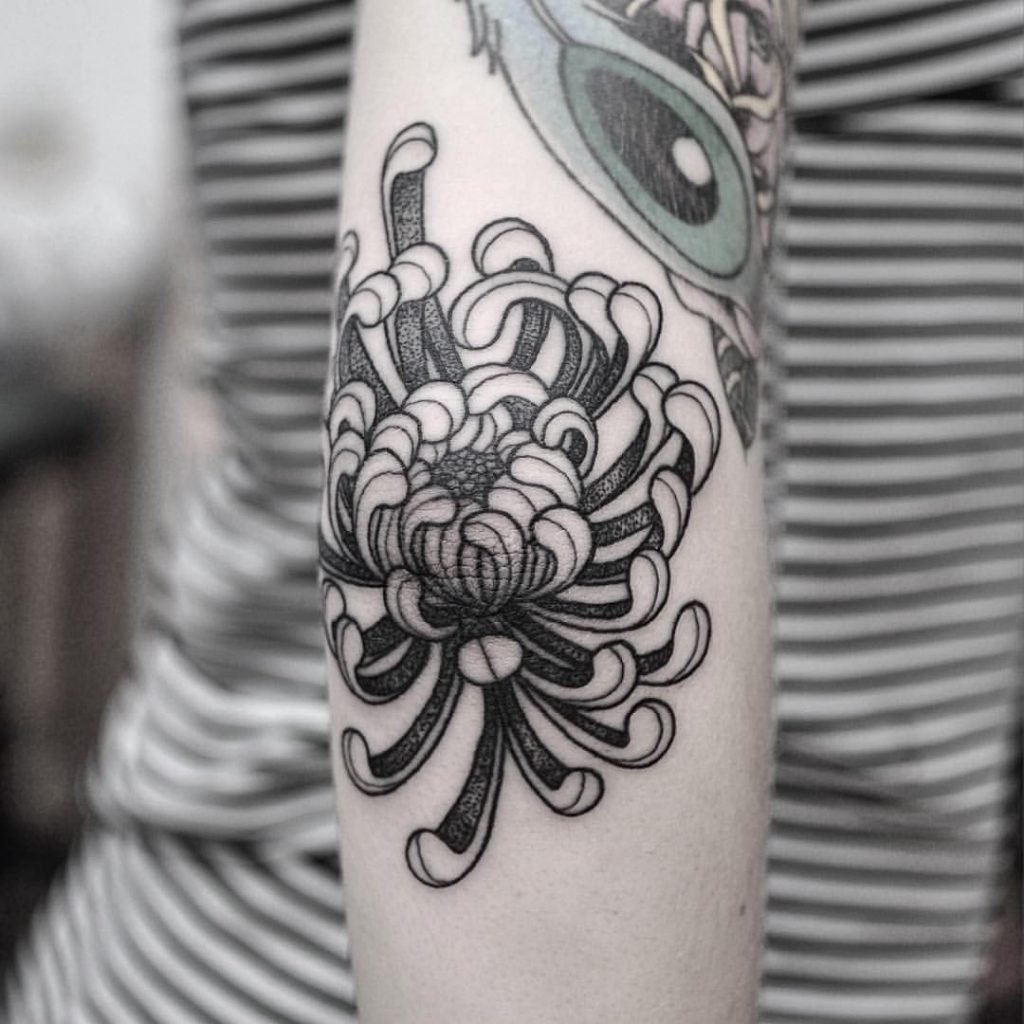 20 Black Chrysanthemum Tattoo Designs Visual Arts Ideas