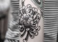 Black Chrysanthemum Tattoo Design