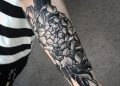 Black Chrysanthemum Tattoo Design on Hand