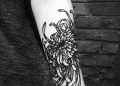 Black Chrysanthemum Tattoo For Girl on Hand