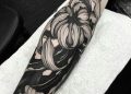 Black Chrysanthemum Tattoo Images