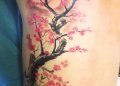 Cherry Blossom Tattoo on Rib