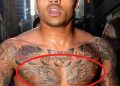 Chris Brown Tattoo Wings on Chest