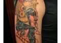 Colorful Athena Tattoo Design