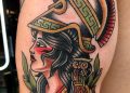 Colorful Athena Tattoo Design on Hand
