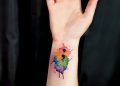 Colorful Semicolon Tattoo Design on Wrist