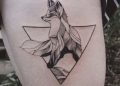 Cool Geometric Fox Tattoo