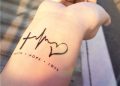 Cool Heart Beat Tattoo on Wrist For Girl