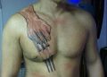 Cool Wolverine Tattoo Claws on Chest
