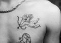 Cupid Tattoo Ideas on Chest For Men