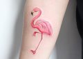 Cute Flamingo Tattoo Design For Girl
