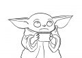 Easy Baby Yoda Coloring Page
