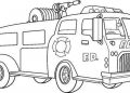 Easy Fire Truck Coloring Page Pictures