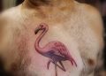 Flamingo Tattoo Design For Men on Chest