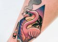 Flamingo Tattoo Design For Men on Hand