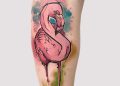 Flamingo Tattoo Painting For Girl