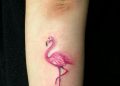 Flamingo Tattoo Pink on Arm