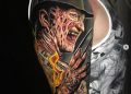 Freddy Krueger Realistic Tattoo Design on Sleeve