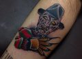 Freddy Krueger Traditional Tattoo on Leg