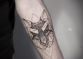 Geometric Fox Tattoo Head on Arm