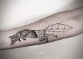 Geometric Fox Tattoo Ideas on Forearm