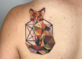 Geometric Fox Tattoo Ideas on Shoulder