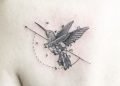 Geometric Hummingbird Tattoo Design For Girl