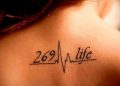Heart Beat Tattoo Ideas on Upper Back For Girl