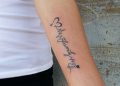 Heart Beat Tattoo Love Writing on Arm