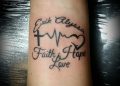 Heart Beat Tattoo Name on Wrist