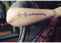 Heart Beat Tattoo Writing Just Keep Breathing