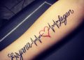 Heart Beat Tattoo Writing on Hand